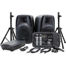 Gemini ES-210MXBLU-ST 600W 10" Portable PA System Pack Bundle