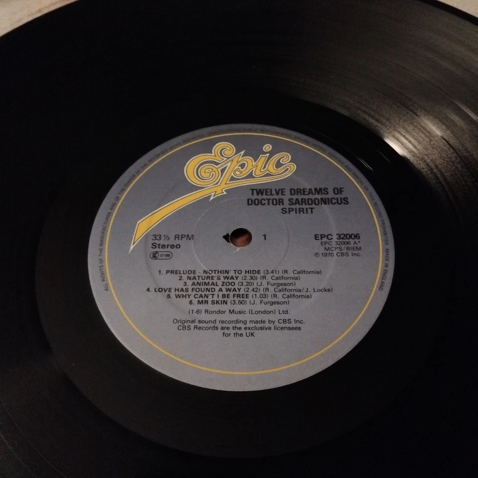 Spirit, 12 Dreams Of Dr , 1970 Epic Vinyl Album Foto 4 de 4