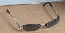 Brighton Ornate Metal Silver Tone Rimless Rectangular Sunglasses Orchard Floral