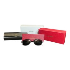 Cartier Men Black Titanium Square Sunglasses Gray Polarized 55mm CT0163S NIB.