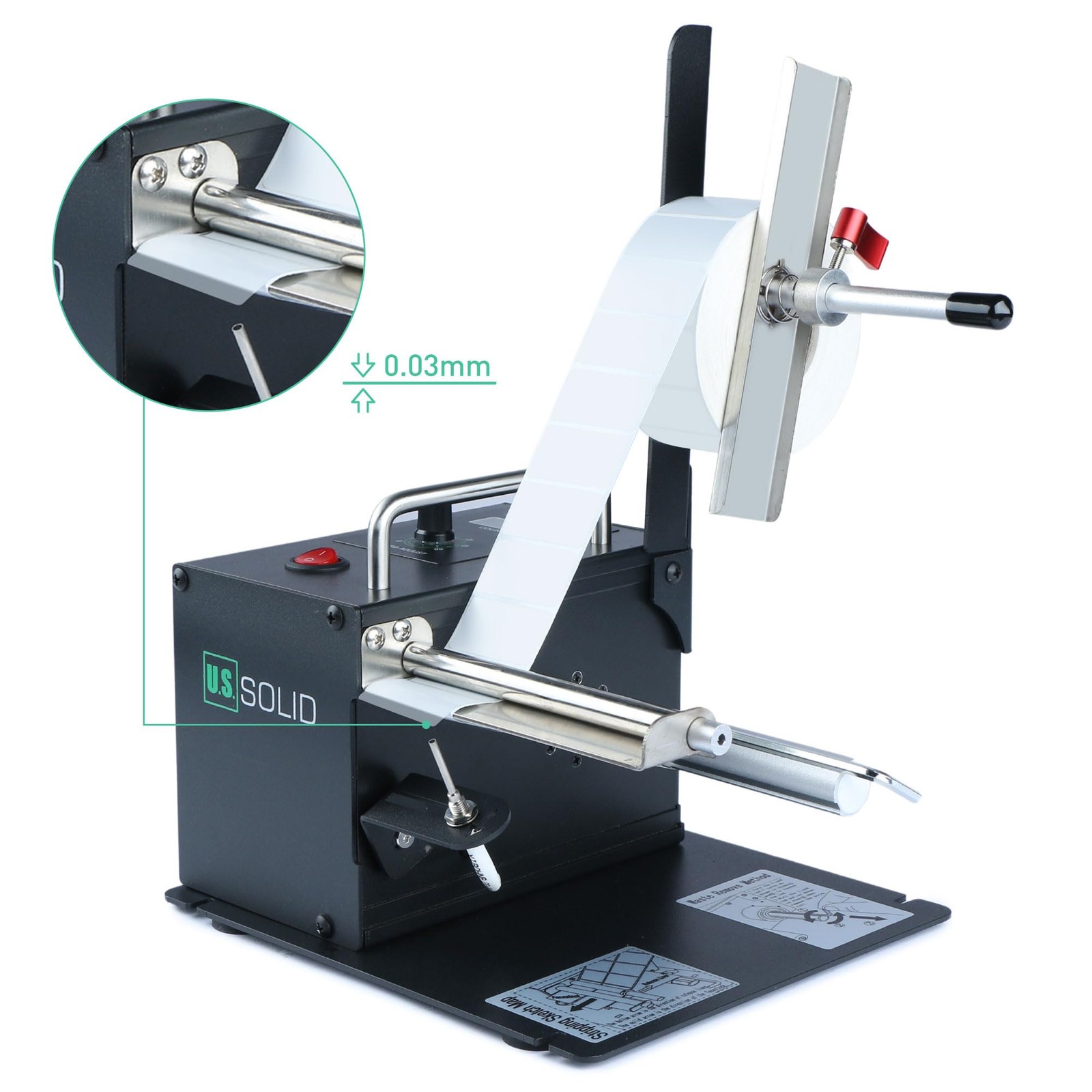 U.S. Solid Automatic Label Dispenser 4.52 in Width Clear Labels Counter