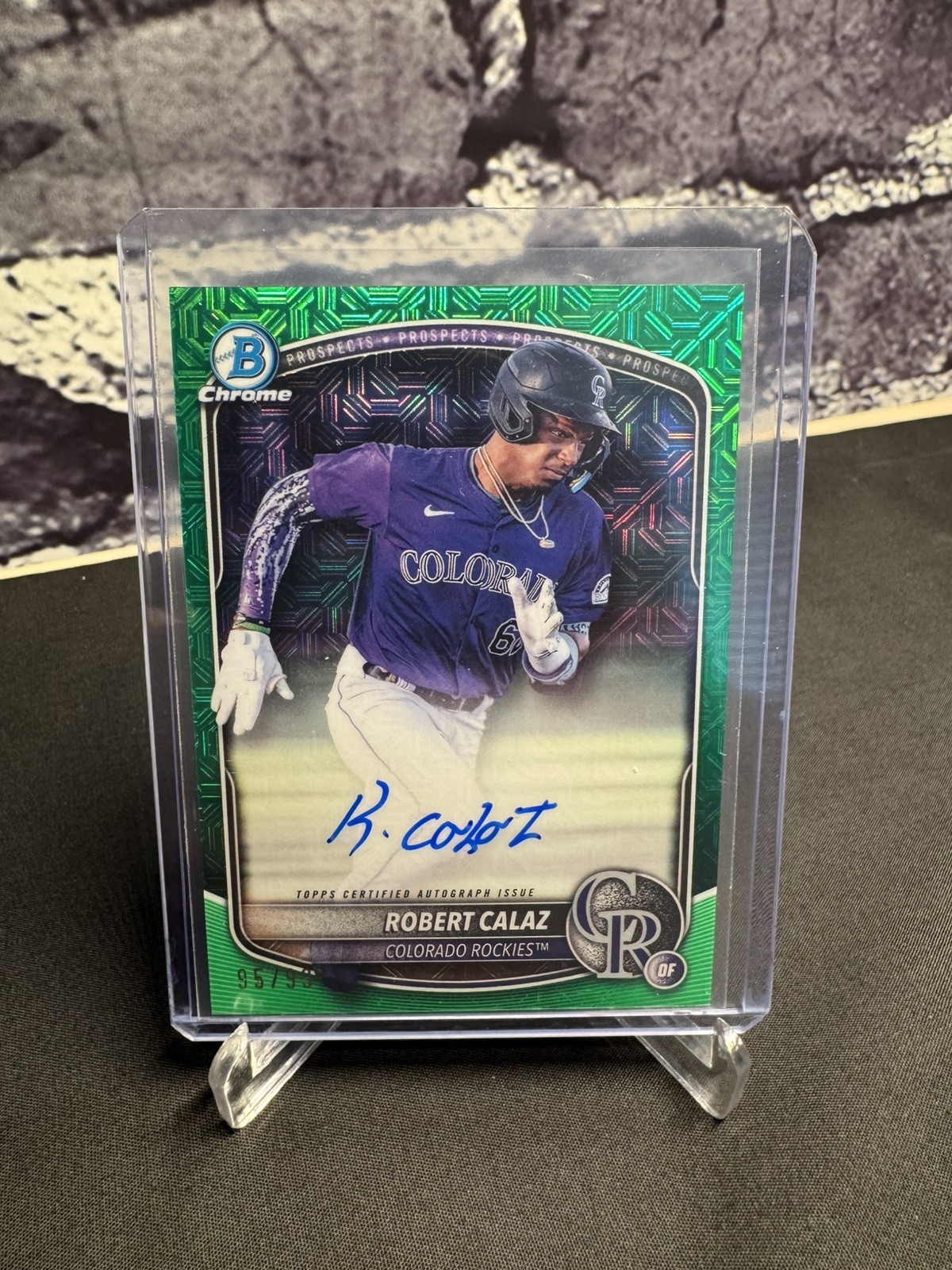 Robert Calaz - 2025 Bowman Chrome Rookie - Green Mojo - On Card Auto 💎/99