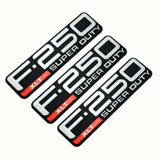 Fits 99-04 Truck F250 XLT SuperDuty Emblem Chrome Nameplate Set of 3