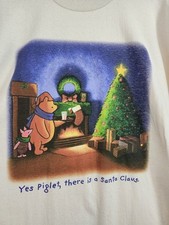 VTG Disney Store Pooh Piglet Pajama Oversized Sleep Shirt Night Gown Christmas