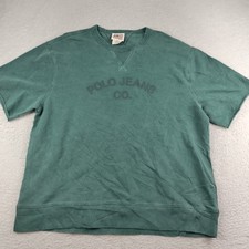 Vintage Polo Jeans Company Sweatshirt Green XL Big Logo Spell Out USA MADE