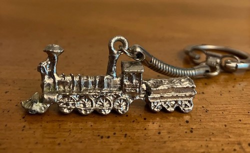 Vintage Silver Tone Metal Train Keychain Keyring | eBay