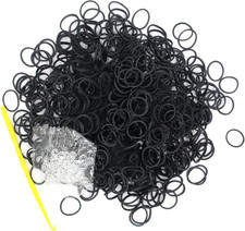 3000 Loom Rubber Bands Refill Kit,75 S-Clips 5 Hooks Bracelet DIY Black