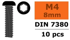 GForce - 4x8mm 10pcs Steel Round Neck Head Screws