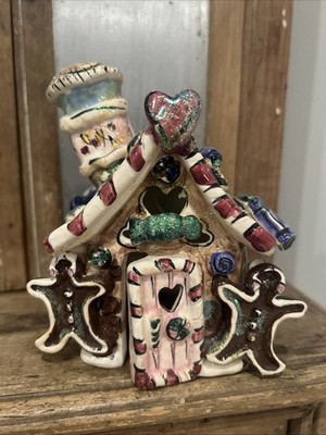Blue Sky Ginger Bread House Tealight Holder Heather Goldminc 2002 No Underplate