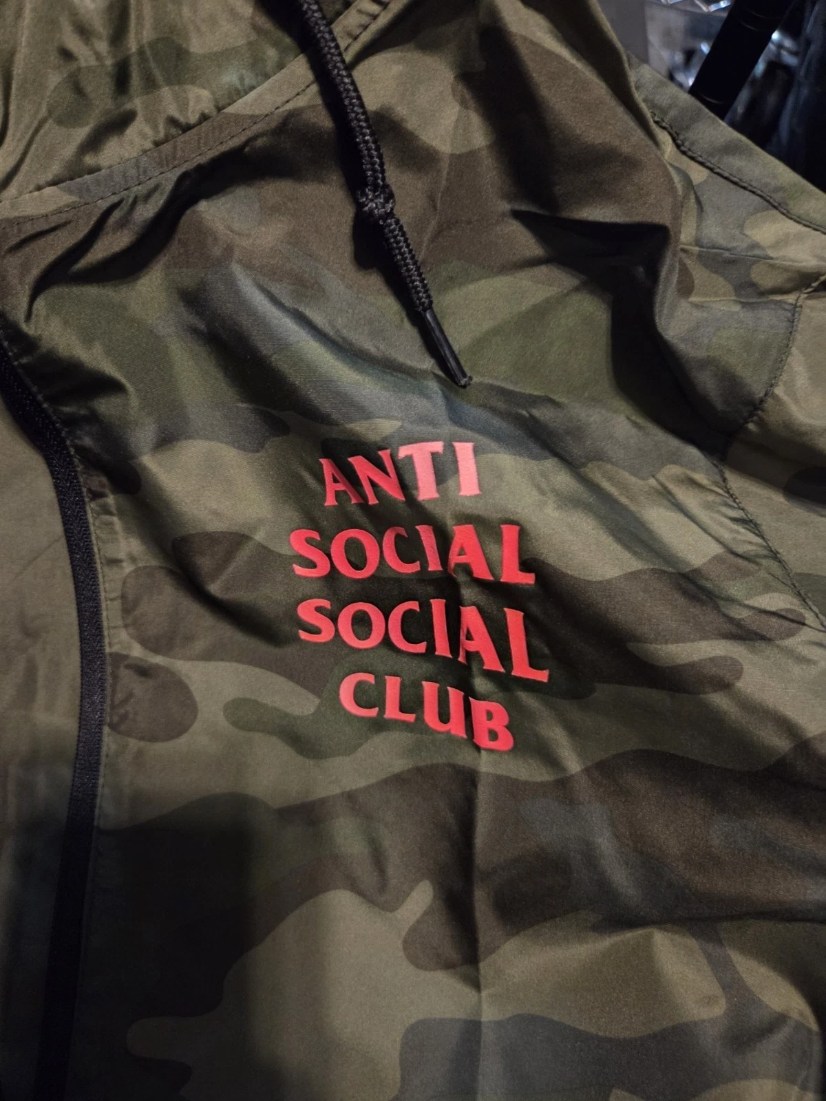 Anti Social Social Club Break Me Windbraker 'EZ Jacket' Camo Black Pink New - product detail image 5