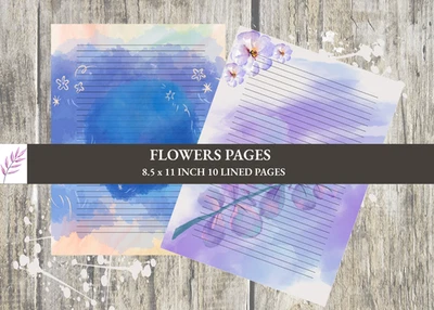 10 Pag PDF Printable Lined & Unlined Art Digital Download Junk Journal Ephemera