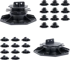 12 Pack Adjustable Plastic Pedestal Paver, Deck Foundation Support Base, Floo...
