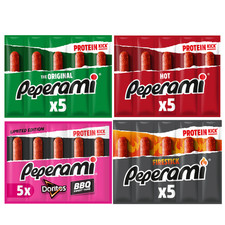 Peperami Meat Snack Variety Pack, Original, Hot, Firestick & Doritos BBQ