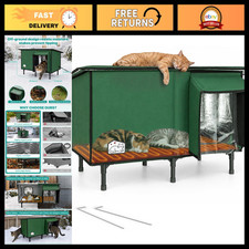 Large Heated Outdoor Cat House - Waterproof Insulated Winter Shelter for Cats