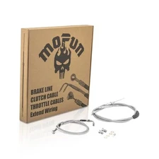  Hydraulic Front Brake Line Kit Non-ABS and Clutch Cable Compatible with Chrome