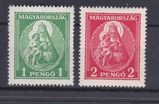 HUNGARY (25mixB 156) SG 535-6 1932 1 ^ 2 Pengo Madonna Never hinged 