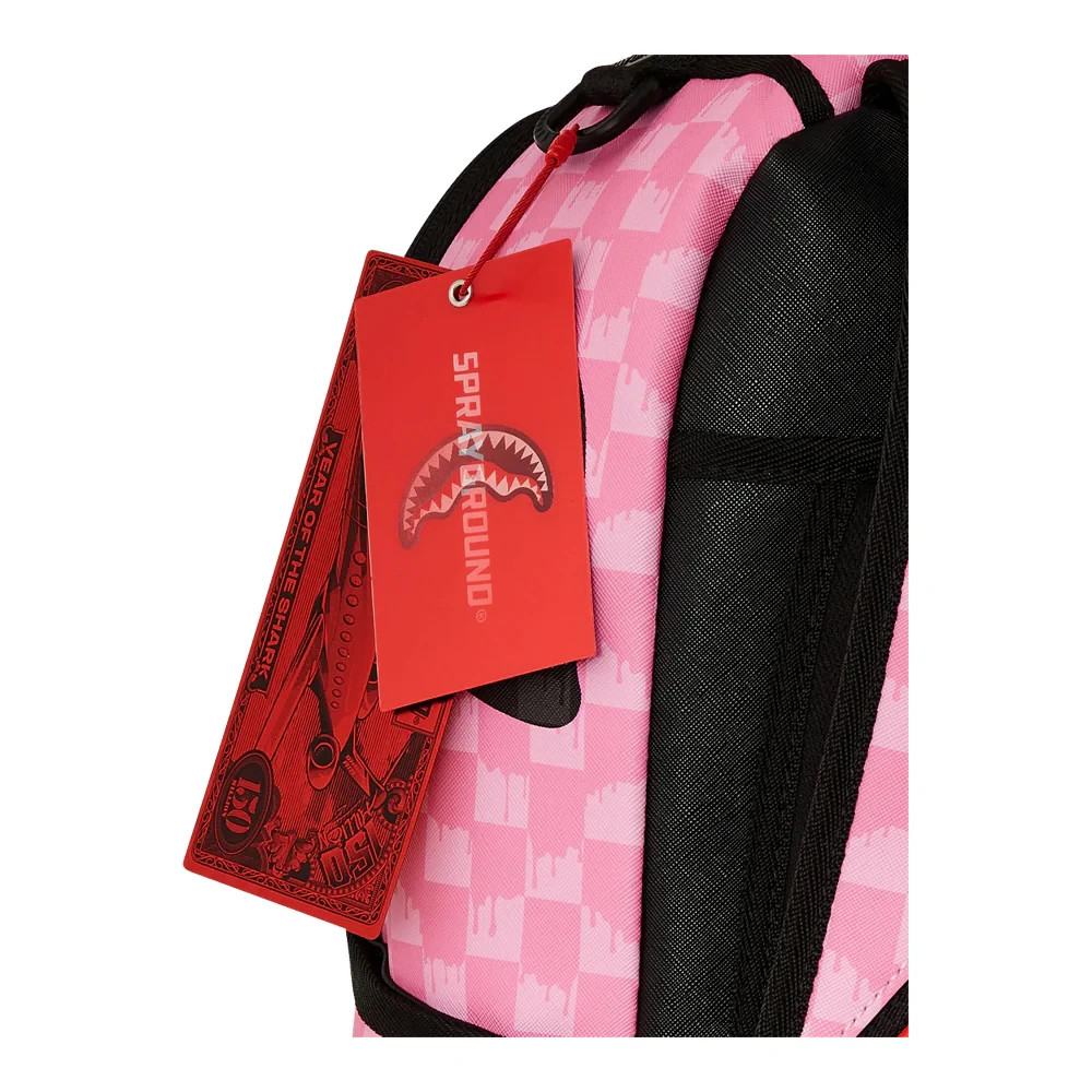 Sprayground Pink And Black Drip Check DLXSV Backpack Sprayground PINK AND BLACK DRIP CHECK DLXSV BACKPACK main image 3