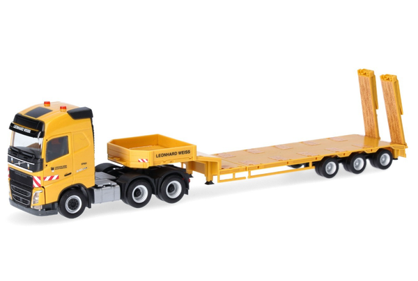 Herpa 958608 Volvo Fh Gl 2013 Semitieflade-Sattelzug Leonhard Weiss 1:87-image