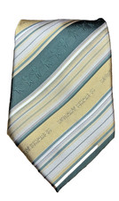 Vint. Russell-Hampton Co. Men's Rotary Shares Green Gold  Tie 4" x 60" N. Norton