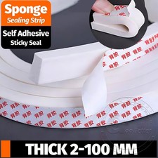 Self-adhesive Silicone Sponge Seal Strips Square Foamed Rubber Gasket 2mm-100mm