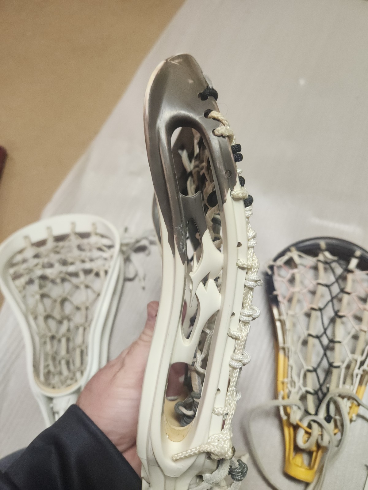 Lot Of 3 Vintage Strung Warrior Lacrosse Heads