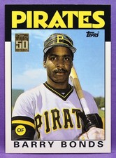 Barry Bonds Pittsburgh Pirates 2001 Topps Traded #T114 1986 Rookie Reprint Card. rookie card picture