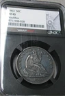 1863 Seated Liberty Half Dollar Silver ---- NGC Graded XF-45 Coin ---- #962C