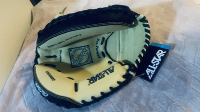 #ad All Star CM3000SBT Pro Formed Catcher#x27;s Mitt Cowhide Black Cream Baseball $450.00
