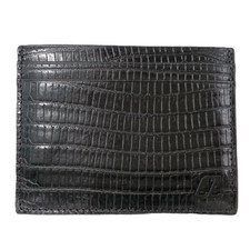 Christian Louboutin Black Embossed Leather Card Case Rank A Limited From JAPAN