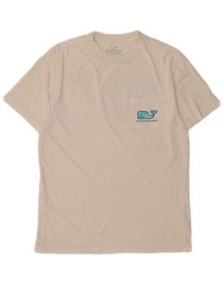 Vineyard Vines Herren Grafik T-Shirt Oberteil XS Off White Baumwolle DL16