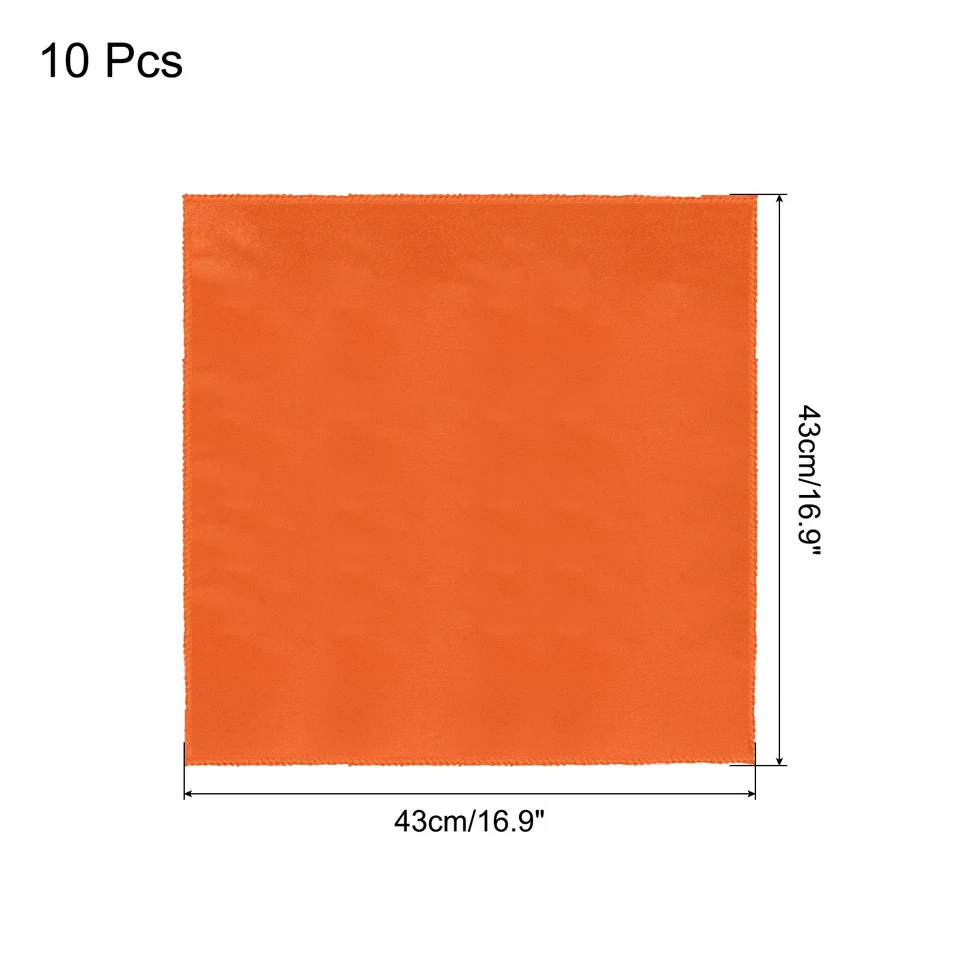 10 pz tovaglioli stoffa tovaglioli da tavola in raso arancione tovaglioli 17x17" - Immagine 2 di 4