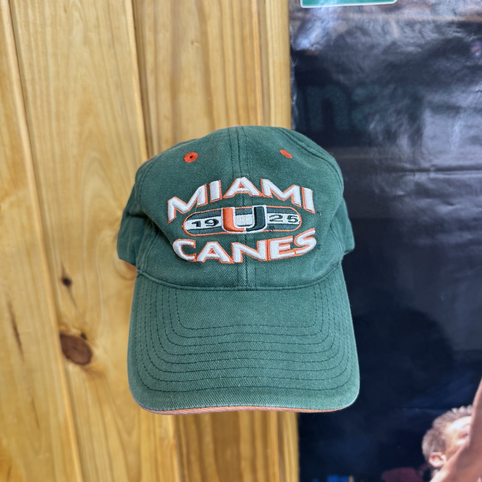 Miami Hurricanes Hat Cap Strap Back Green Orange NCAA Football Canes 1925 Mens