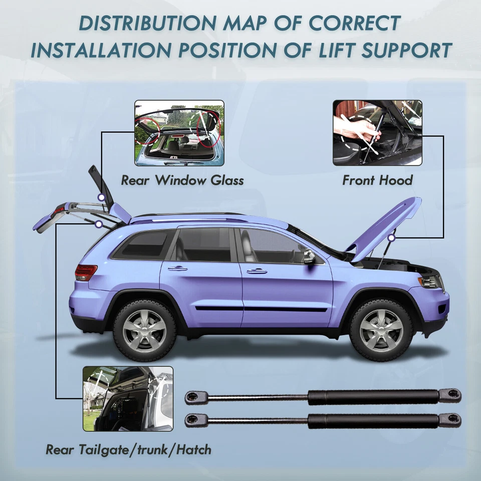 2 шт подъемных опоры для подъема двери газовый реквизит для 09–16 Dodge Grand Caravan город и деревня - Изображение 2 из 4