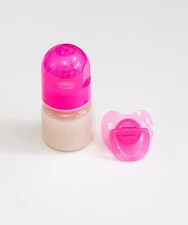 2oz Reborn Baby Formula Bottle w/NO HOLE NIPPLE & Reversible Magnetic Pacifier! 