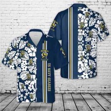 Navy Hawaiian Shirt, Us Navy Seabees Hawaiian Shirt AOP Shirt Full Size S-5XL