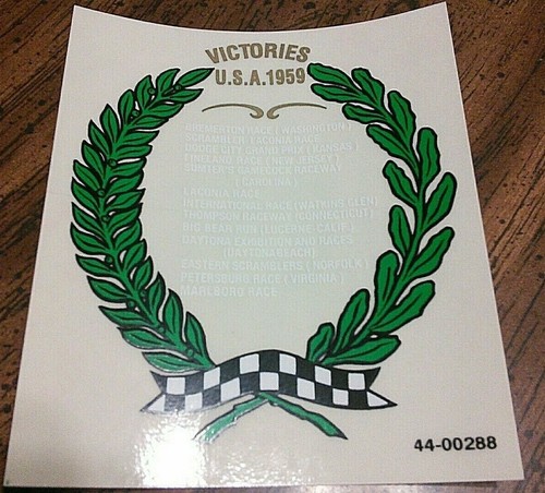 1959 USA VICTORIES Berliner 125 175 200 Sport 1960-62 Ducati top tank sticker - Picture 6 of 6