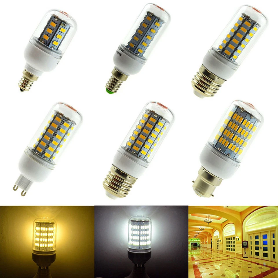 E27 E14 E12 B22 G9 GU10 LED Corn Light Energy Saving Bulb 5730 SMD Lighting Lamp - Image 2 of 4