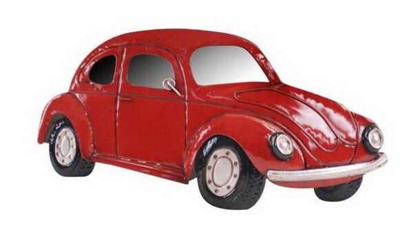 Voiture rouge décoration en métal murale 3D pour loft industriel