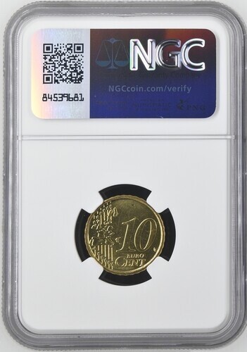 2002 Austria 10 Euro Cent NGC MS65 Brass Coin 10C - Picture 8 of 8