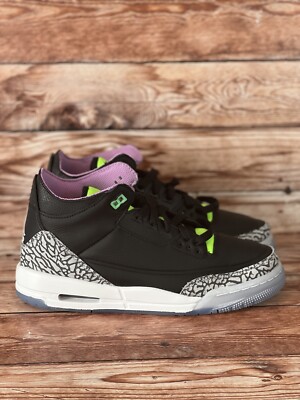 jordan 3 black white electric green
