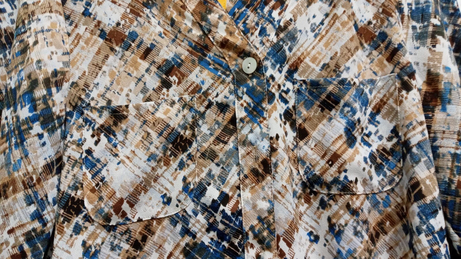 Ruby Rd. Blue & Brown Abstract Button Front 3/4 B… - image 4