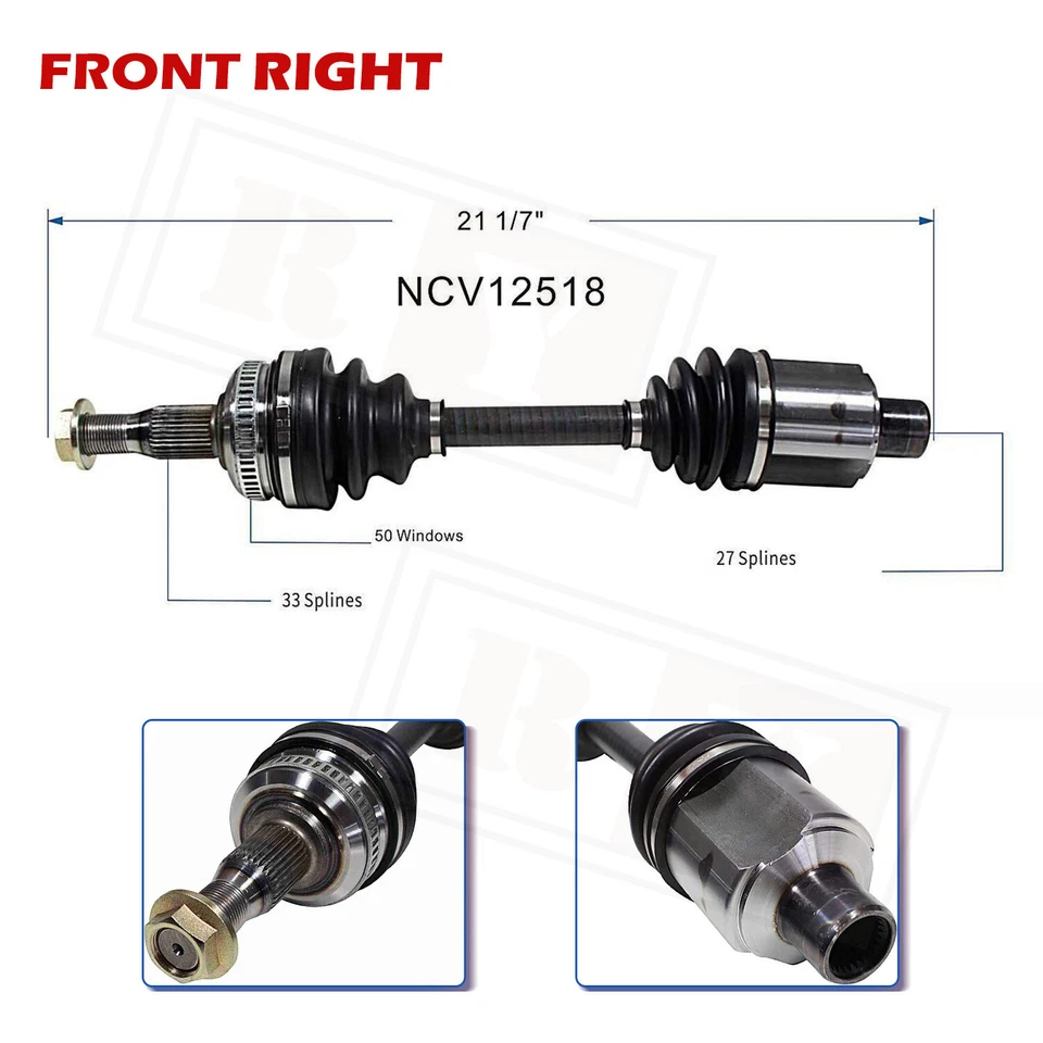 Front Right CV Axle Shaft for 93-95 Chrysler Concorde 94-95 LHS 94-95 New Yorker - Image 2 of 4