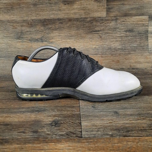 VINTAGE Nike Air Golf Mens Leather Oxford Shoes Size 11.5 White Black Lace Up - Picture 5 of 12