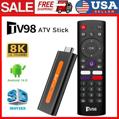 Mini TV Stick Android 14 2.4G 5G Dual WiFi Smart TV Box 2G+16G 8K Media Player