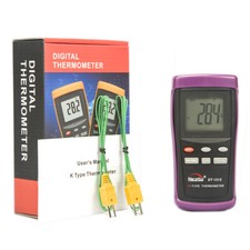 Digital Industrial K-type Thermocouple Thermometer HVAC w. 2 Wire Probes DT1312