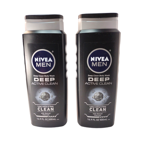 (2) NIVEA Men Active Clean Long Lasting Deep Body Wash W/ Charcoal16