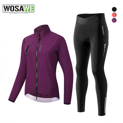 WOSAWE Women's Cycling Sets Bicycle Sports Jersey Riding Gel Padded Tights
