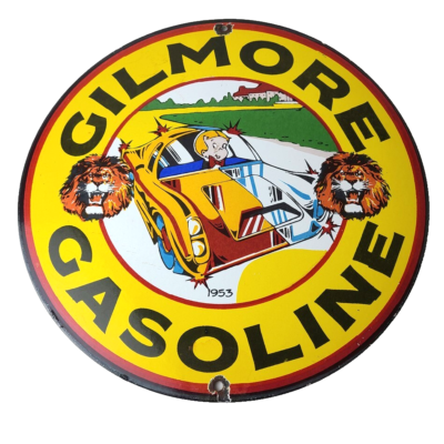 #ad #ad Vintage Porcelain Gilmore Gasoline Sign Old Comic Service Station Sign $133.37