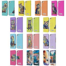 OFFICIAL P.D. MORENO CATS LEATHER BOOK CASE FOR APPLE iPOD TOUCH MP3