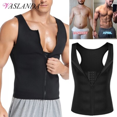 Herren Abnehmen Bauchweggürtel Vests Sauna Taillen Sport Weste Mieder Shaper Top
